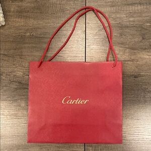 Cartier Red Luxury Shopping Bag with Gold Logo